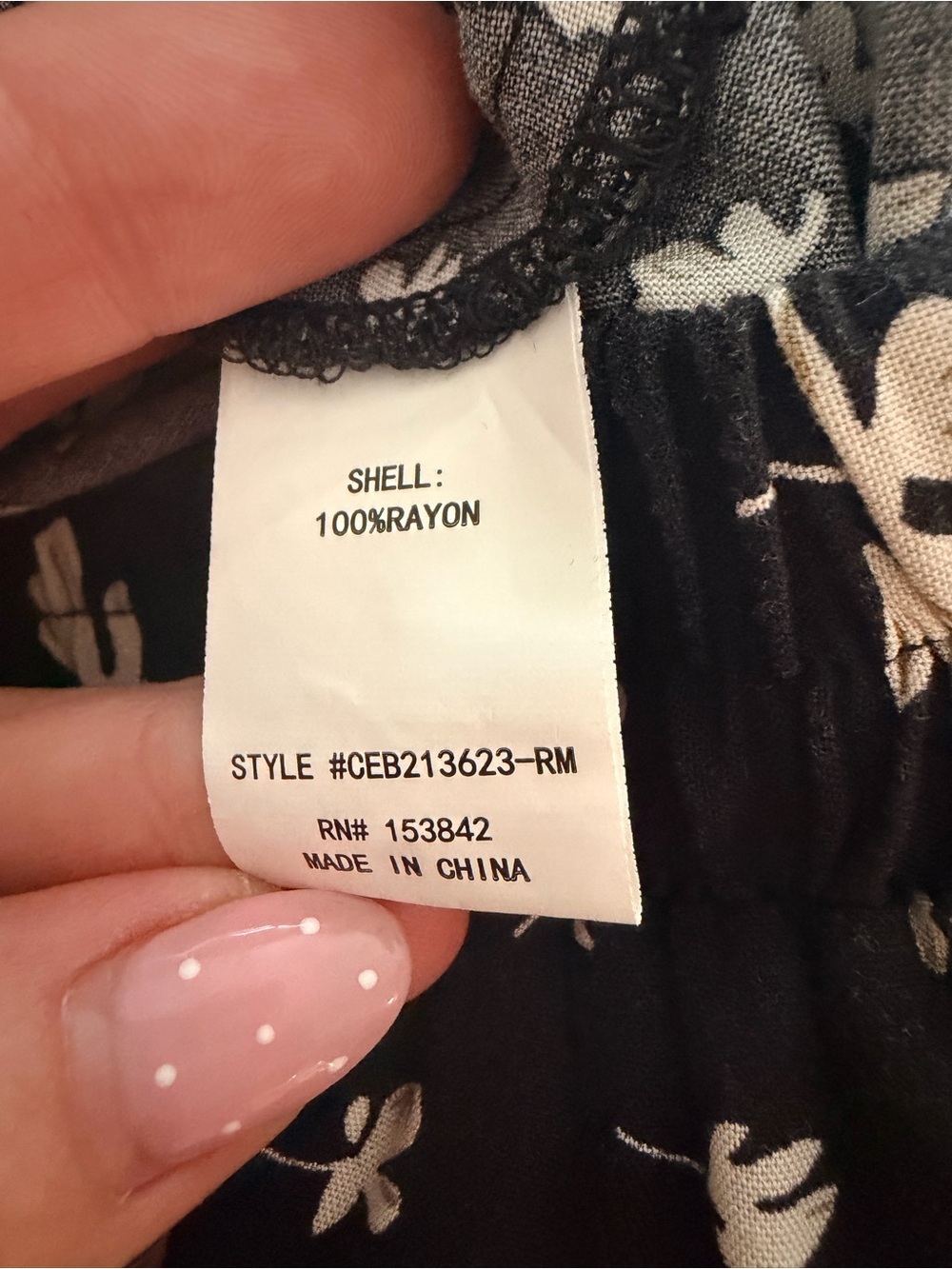 MELLODAY Black Maxi Skirt with Cream Floral Print - Picture 8 of 9